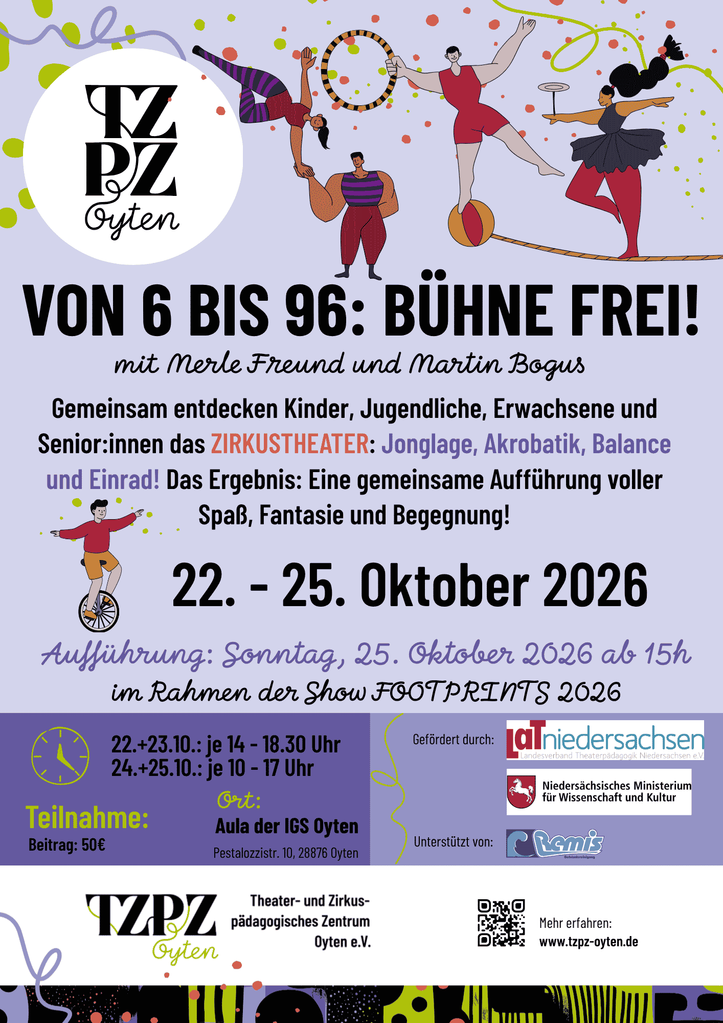 plakat für das Projekt 'von 6-96: Bühne frei!'
